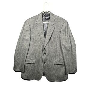 Gianfranco Ruffini Camel Hair Blend Gray Herringbone Sport Coat Blazer Mens 46 L